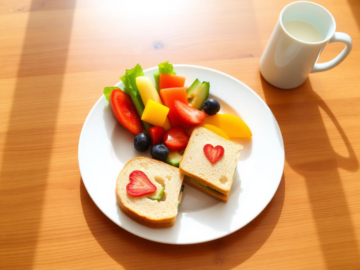 Healthy on-site prepared meal for children